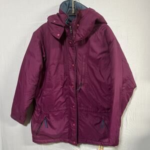 Patagonia Vintage Women’s Insulated Jacket/Parka Removable Hood Burgundy 90s M